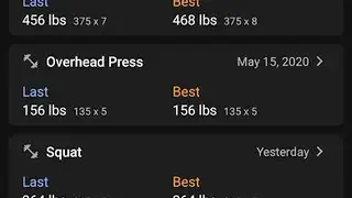 1 Rep Max Calculator and Log screenshot