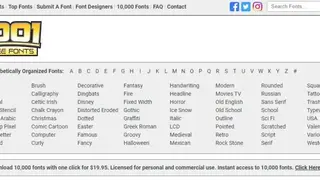 1001 Fonts screenshot