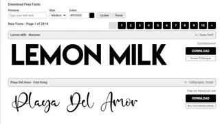 1001 Fonts screenshot