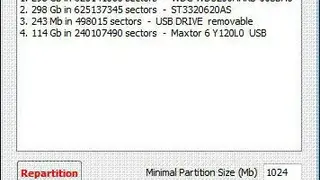 1Repartition Bad Drive screenshot