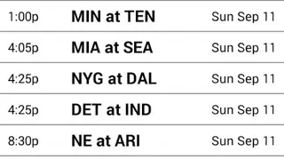 2020 Football Schedule (NFL) screenshot