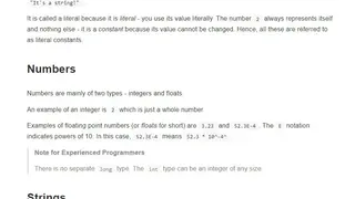 A Byte of Python screenshot