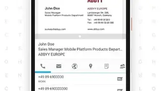 ABBYY Business Card Reader screenshot