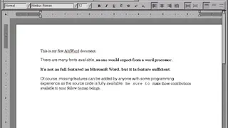 Abiword + Gnumeric + Dia (formerly GNOME Office) screenshot