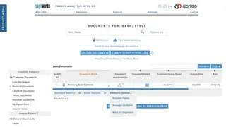 Abrigo Sageworks Lending screenshot