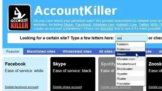 AccountKiller screenshot