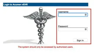 Acumen nEHR screenshot