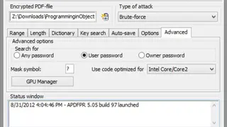 Advanced PDF Password Recovery screenshot
