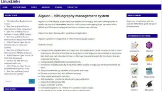 Aigaion Reference Management System screenshot