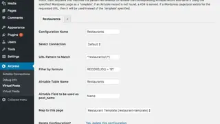 Airtable and WordPress screenshot