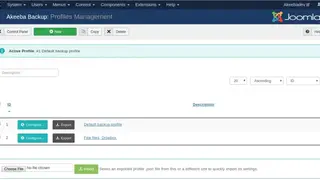 Akeeba screenshot
