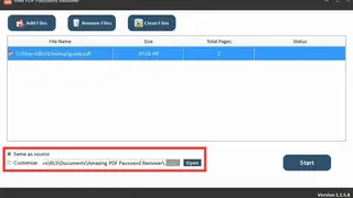 Amazing Free PDF Password Remover screenshot