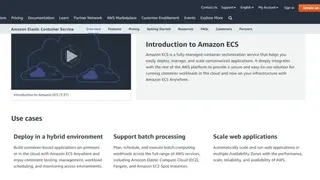 Amazon Elastic Container Service (Amazon ECS) screenshot