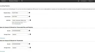 Amazon Elastic Transcoder screenshot