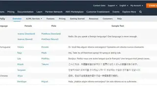 Amazon Polly screenshot