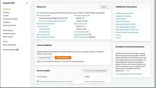 Amazon RDS screenshot