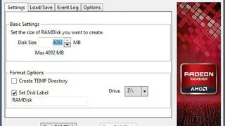 AMD Radeon RAMDisk screenshot