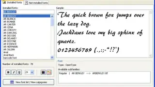 AMP Font Viewer screenshot