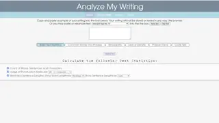 Analyze My Writing screenshot