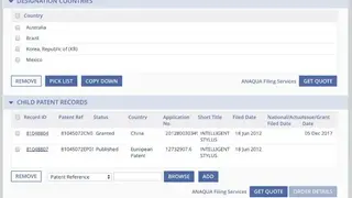 Anaqua screenshot