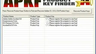 APKF Product Key Finder screenshot