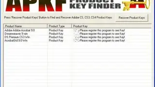 APKF Product Key Finder screenshot