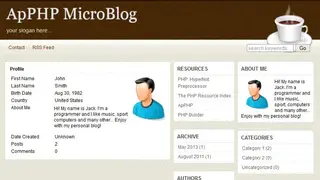 ApPHP MicroBlog screenshot
