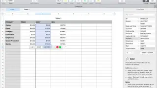 Apple Numbers screenshot
