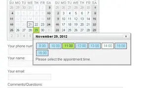 Appointment Booking Calendar screenshot