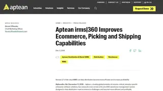 Aptean irms|360 screenshot