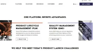 Arena PLM and QMS screenshot
