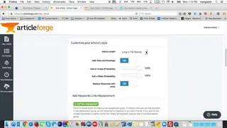 Article Forge screenshot
