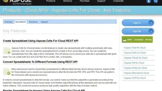 Aspose.Cells for Cloud screenshot