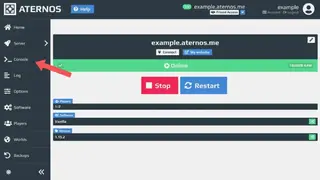 Aternos screenshot