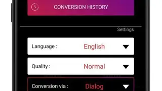 Audio to text screenshot