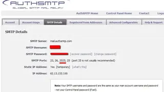 Authsmtp screenshot