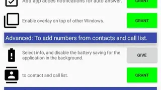 Auto answer & callback screenshot