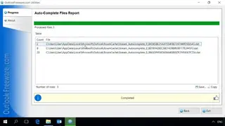 Auto-Complete Files Report for Outlook screenshot