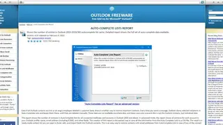 Auto-Complete Lists Report for Outlook screenshot