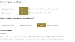 Aware Online Instagram Search Tool screenshot