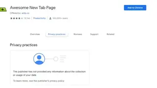Awesome New Tab Page screenshot