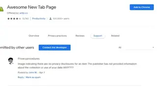 Awesome New Tab Page screenshot