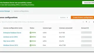 AWS License Manager screenshot