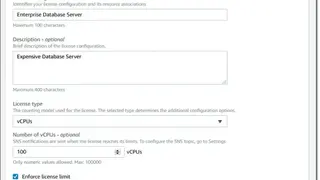 AWS License Manager screenshot