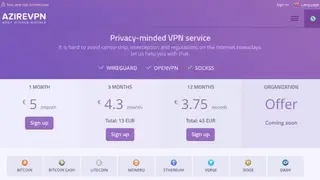 AzireVPN screenshot