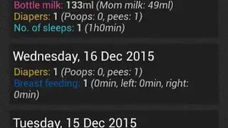 Baby Care Log screenshot