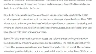 Base CRM screenshot
