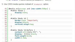 Basic Responsive Table Plugin For jQuery screenshot