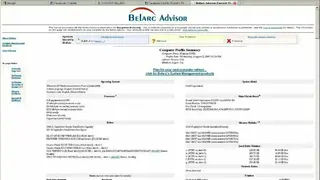 Belarc Advisor screenshot