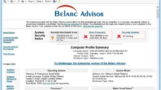 Belarc Advisor screenshot